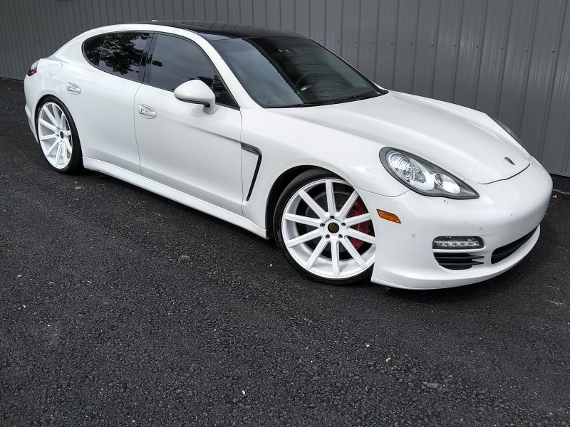 Panamera with Custom White Powder Coated Wheels