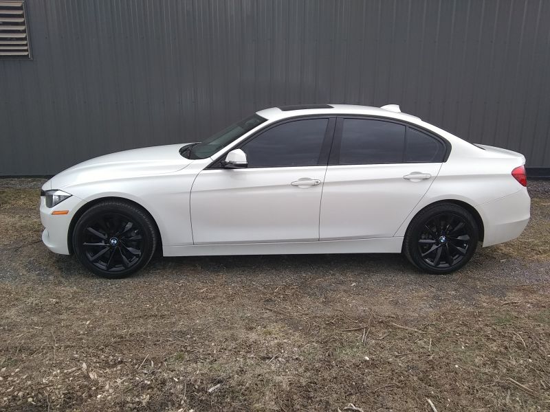 White BMW Color Change To Gloss Black Powder Coat