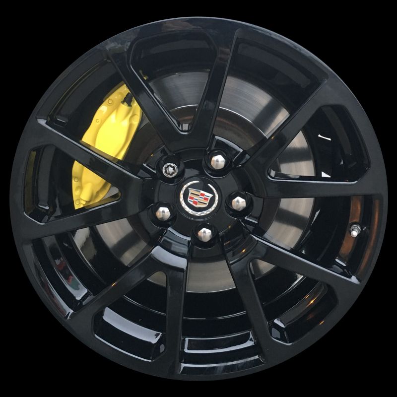 Black, Powder-Coated Cadillac Rims - AFTER